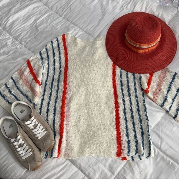 Women’s cream colored striped detail wide sleeve lightweight  sweater- NWOT - Picture 15 of 15